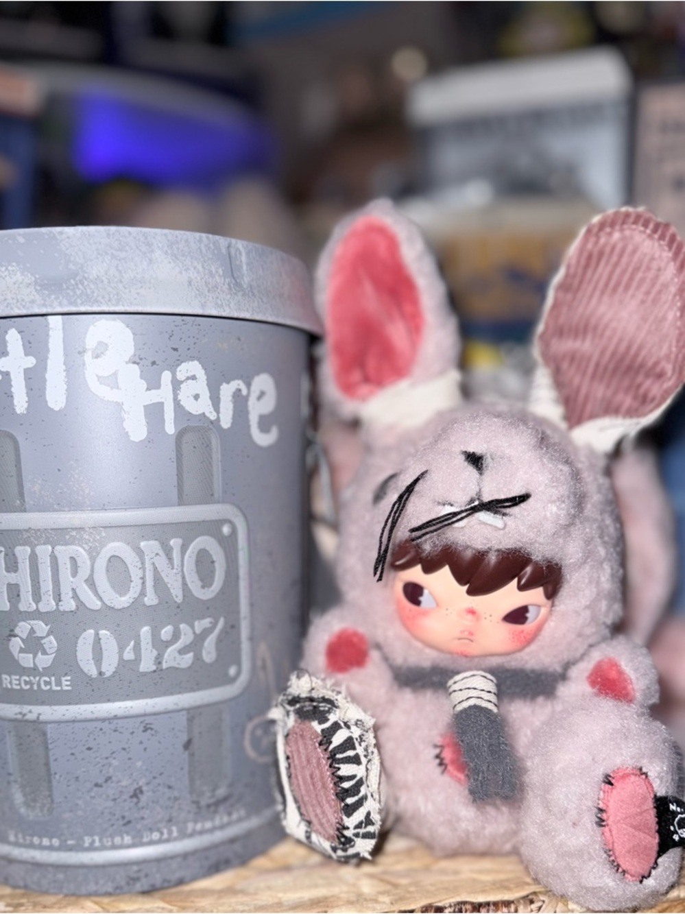 Pink Bunny Plush Doll with Hooded Ears